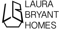 Laura Bryant Homes logo with geometric house design.